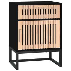 vidaXL Mesa de cabeceira 40x30x55,5 cm derivados madeira/ferro preto