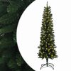 vidaXL &Aacute;rvore Slim de Natal Artificial 150 cm 150 LED Branco quente