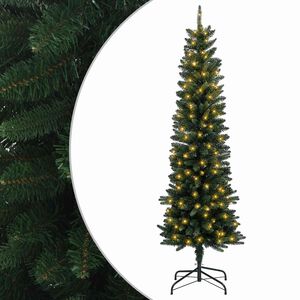 vidaXL &Aacute;rvore Slim de Natal Artificial 150 cm 150 LED Branco quente