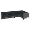 vidaXL 5 pcs conj. lounge jardim c/ almofad&otilde;es vime PE cinzento-escuro