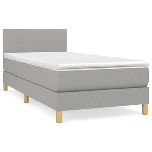 vidaXL Cama com molas/colch&atilde;o 80x200 cm tecido cinza-claro