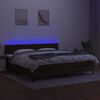 vidaXL Cama box spring c/ colch&atilde;o/LED 200x200cm tecido castanho-escuro