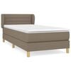 vidaXL Cama com molas/colch&atilde;o 80x200 cm tecido castanho-acinzentado