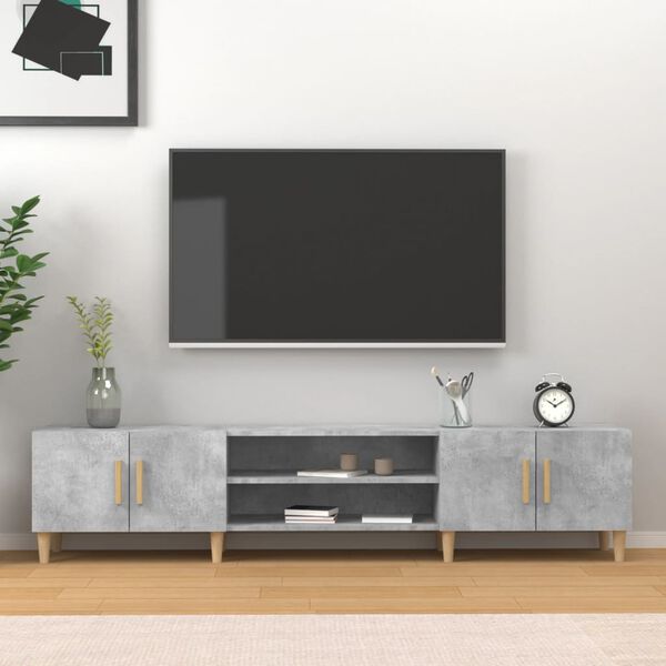 vidaXL Móvel de TV 180x31,5x40 cm derivados de madeira cinza cimento