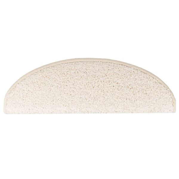 vidaXL Tapetes de escada 10 pe&ccedil;as 65x21x4 cm branco semicircular grande