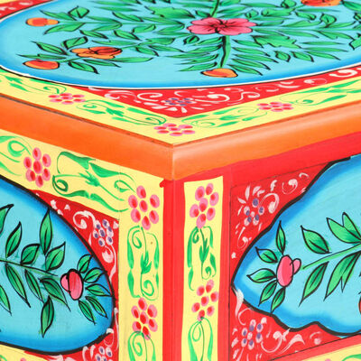 vidaXL Mesa consola pintada à mão 80x35x75 cm mangueira maciça
