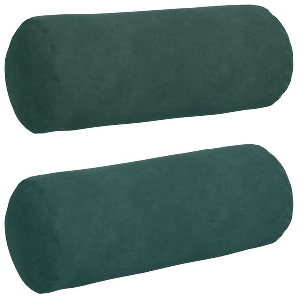 vidaXL Almofadas de Apoio 2 pcs Verde Escuro &Oslash; 15 x 40 cm