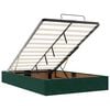 vidaXL Cama otomana com colch&atilde;o & LEDs 120x190cm veludo verde-escuro