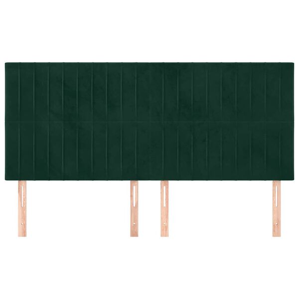 vidaXL Cabeceira Verde Escuro 200x5x118/128 cm Veludo