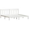 vidaXL Estrutura de cama 200x200 cm pinho maci&ccedil;o branco