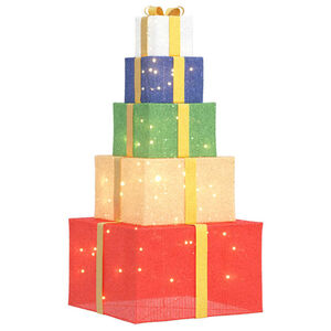 vidaXL Decora&ccedil;&atilde;o de Natal caixa de presente 250 LED branco quente