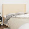 vidaXL Cabeceira de cama c/ abas tecido 183x16x118/128 cm creme