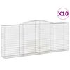 vidaXL Cestos gabi&atilde;o arqueados 10 pcs 400x50x160/180 ferro galvanizado