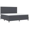 vidaXL Cama Box com cabeceira Cinza Escuro e Branco 200 x 200 cm