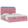 vidaXL Estrutura de cama otomana com colch&otilde;es 160x200 cm veludo rosa