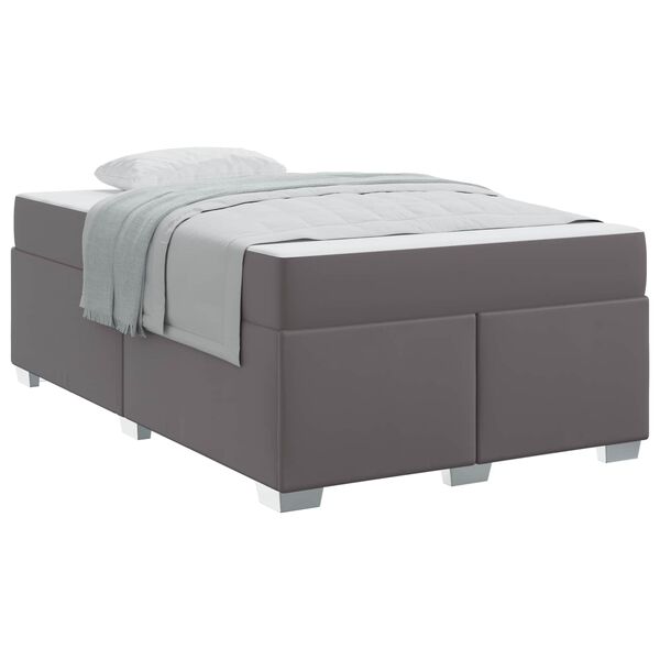 vidaXL Estrutura da Cama com colch&atilde;o Cinzeto 120 x 190 cm tecido