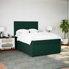 vidaXL Cama com molas/colch&atilde;o 140x190 cm veludo verde-escuro