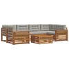 vidaXL Conjunto de Sof&aacute;s para Exterior 7 unid. Cinza Natural e Claro