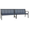 vidaXL Banco de jardim duplo 251 cm a&ccedil;o e WPC preto