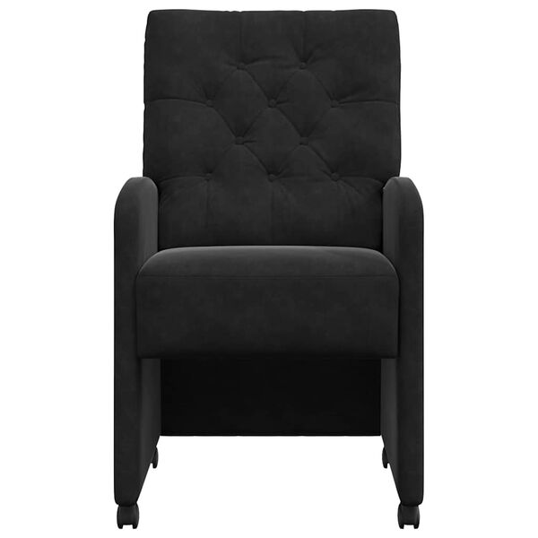 vidaXL Cadeiras de Jantar com Rodas 2 pcs Preto 58 x 67 x 97 cm Veludo