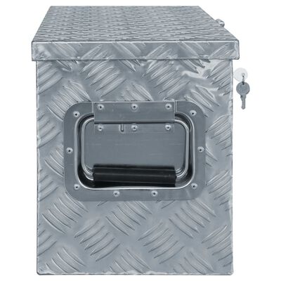 vidaXL Caixa de alumínio 61,5x26,5x30 cm prateado