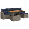 vidaXL 6 pcs conjunto sof&aacute;s de jardim com almofad&otilde;es vime cinzento