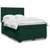 vidaXL Cama com molas/colch&atilde;o 140x190 cm veludo verde-escuro