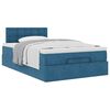 vidaXL Estrutura cama otomana colch&atilde;o 120x200cm veludo azul escuro