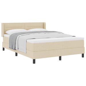 vidaXL Cama Box com colch&atilde;o com cabeceira Creme 200 x 140 cm Poli&eacute;ster