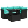vidaXL 5 pcs conjunto sof&aacute;s de jardim com almofad&otilde;es ac&aacute;cia e vime PE