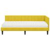 vidaXL Estrutura de Cama de Canto com Colch&atilde;o 2 pcs Amarelo Veludo
