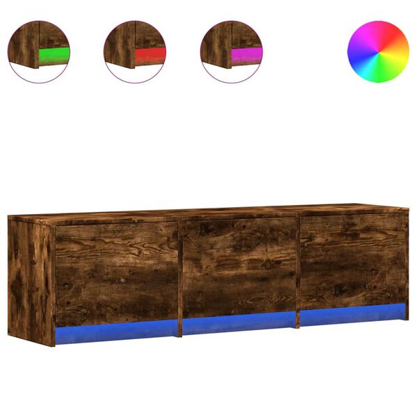 vidaXL Gabinete para TV com led Carvalho Defumado 140 x 34 x 40 cm