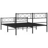 vidaXL Estrutura de cama com cabeceira e p&eacute;s 140x200 cm metal preto