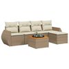 vidaXL 6 pcs conjunto de sof&aacute;s p/ jardim com almofad&otilde;es vime PE bege