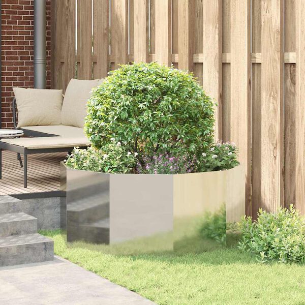 vidaXL Floreira Prateado 120 x 120 x 50 cm A&ccedil;o Galvanizado