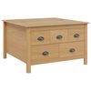 vidaXL Mesa de centro com gaveta HILL Marrom mel 79.5 x 79.5 x 49 cm