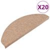 vidaXL Tapetes de escada adesivos 20 pcs 65x22,5x3,5 cm bege