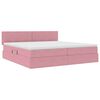 vidaXL Cama com arruma&ccedil;&atilde;o e LED com colch&atilde;o Rosa 200 x 200 cm Veludo