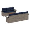 vidaXL Conjunto de Sof&aacute; de Jardim 8 unid. Cinzeto vime PE