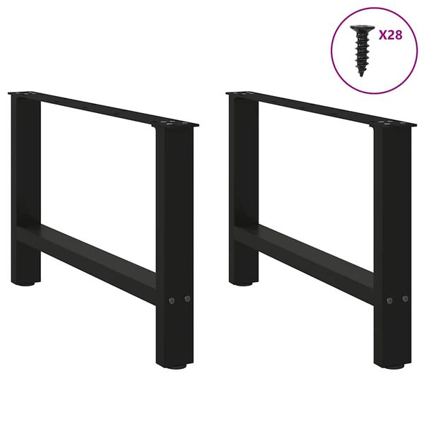 vidaXL P&eacute;s para mesa de centro pretos 2 pe&ccedil;as 70x(42-43) cm a&ccedil;o