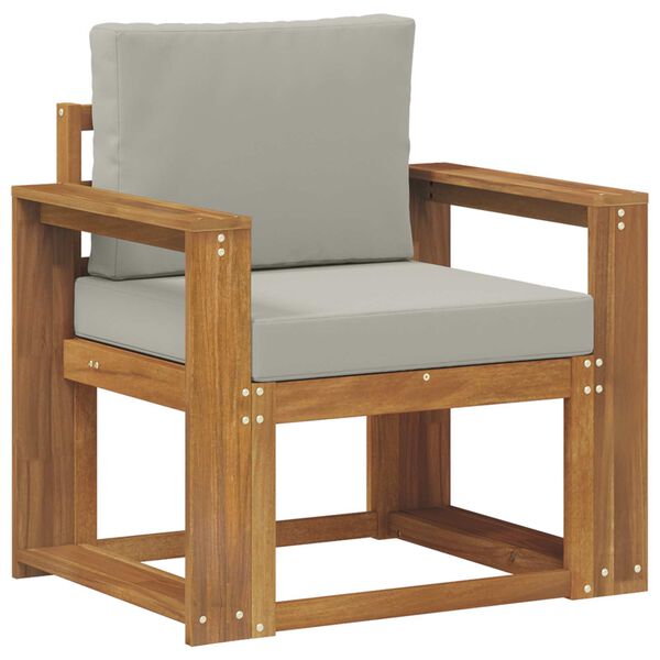 vidaXL Sof&aacute; exterior Madeira de Ac&aacute;cia maci&ccedil;a e Poli&eacute;ster