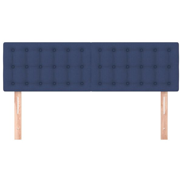 vidaXL Cabeceira de cama 2 pcs tecido 72x5x78/88 cm azul