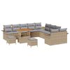 vidaXL Conjunto de Sof&aacute; de Jardim 13 unid. Bege vime PE