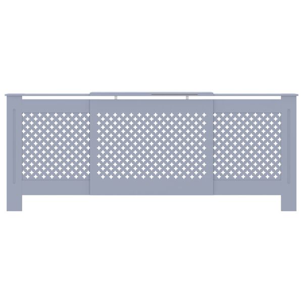 vidaXL Cobertura de radiador MDF 205 cm cinzento