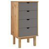 vidaXL Arm&aacute;rio gavetas OTTA 45x39x90 cm pinho maci&ccedil;o castanho/cinza