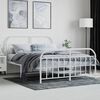 vidaXL Estrutura de cama com cabeceira e p&eacute;s 140x200 cm metal branco