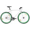 vidaXL Bicicleta de mudan&ccedil;as fixas 700c 55 cm branco e verde