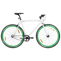vidaXL Bicicleta de mudanças fixas 700c 55 cm branco e verde