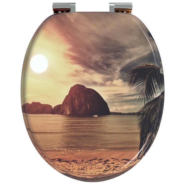 vidaXL Assento de Sanit&aacute;rio com Fechamento Suave Laranja 44 x 38 cm