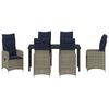 vidaXL Conjunto de Mesa e Cadeiras 7 pcs Cinzeto Rattan de PE